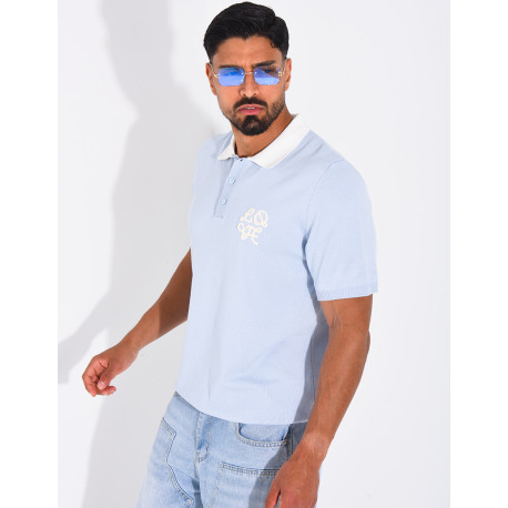 Polo à motif brodé