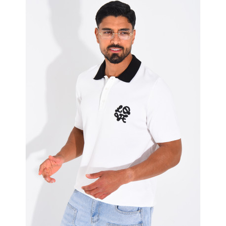 Polo à motif brodé
