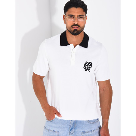 Polo à motif brodé
