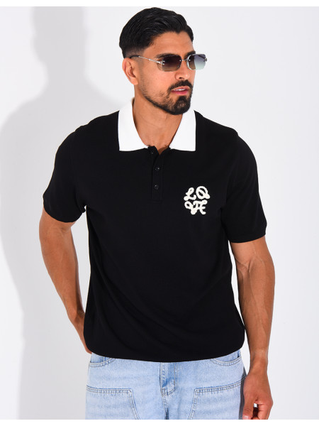 Polo à motif brodé