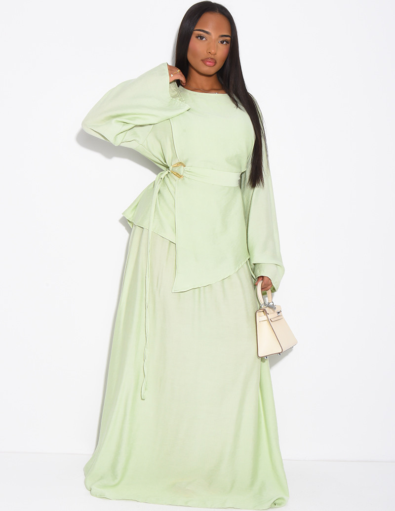 Linen-effect skirt and top...