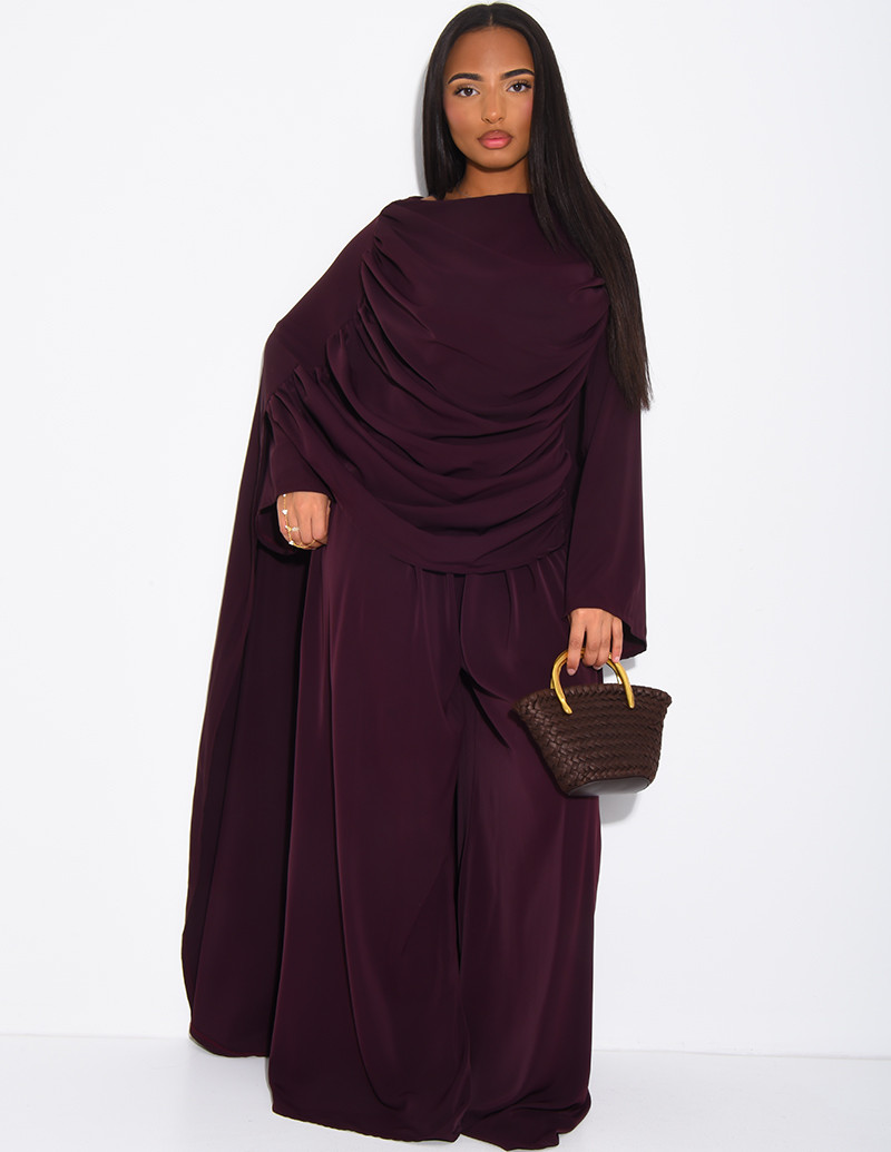 Satin set with gathered top...
