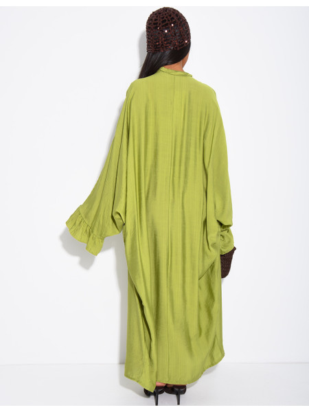 Langes Kleid im Schmetterlingsstil mit gerafftem Effekt