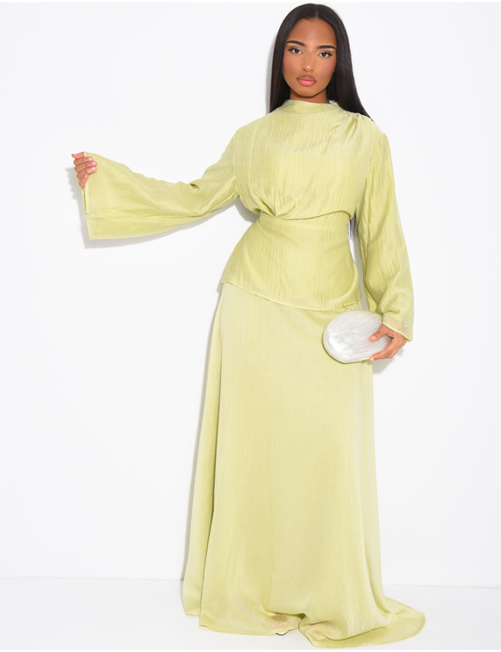 Set aus Rock und Bluse aus gefüttertem Voile