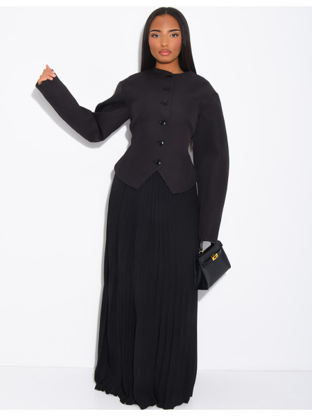 Very long pleated skirt