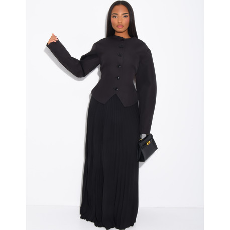 Very long pleated skirt