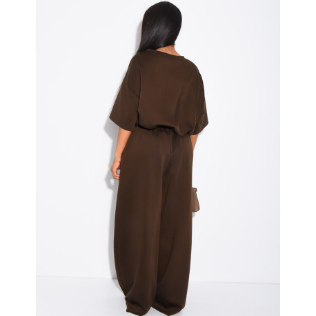 Ensemble sweat court et pantalon taille haute en néoprène