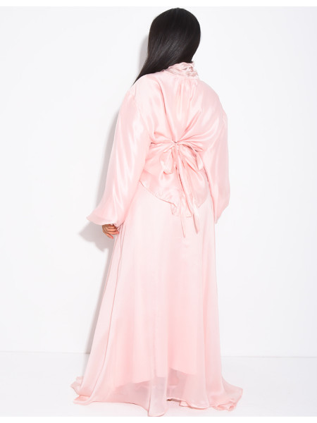 Ensemble jupe longue et top manches longues en organza doublé