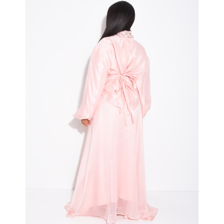 Ensemble jupe longue et top manches longues en organza doublé