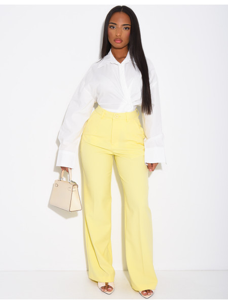 Pantalon de tailleur coupe droite