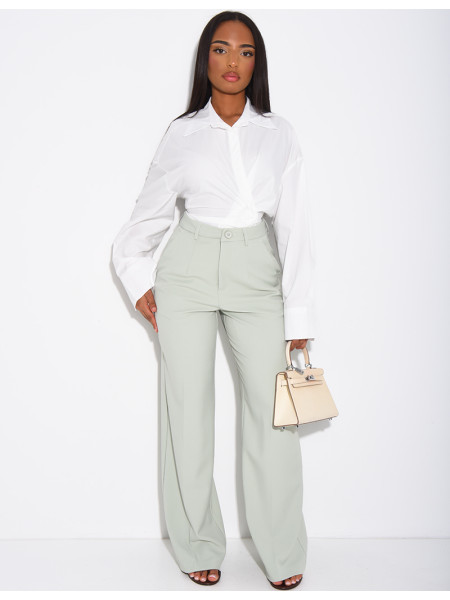 Pantalon de tailleur coupe droite