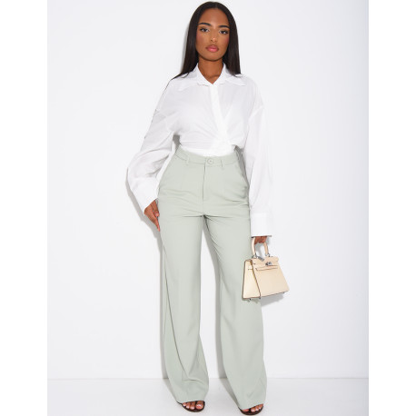 Pantalon de tailleur coupe droite