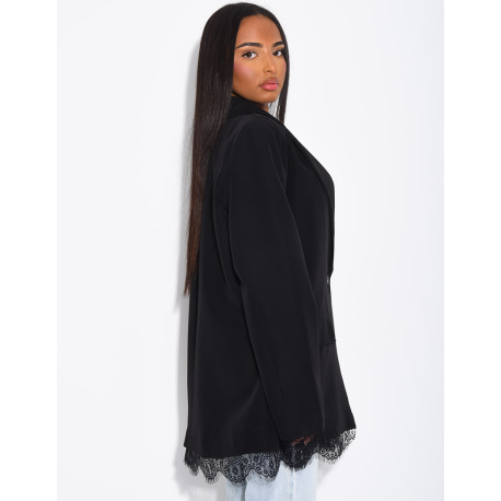 Blazer à bordures dentelle