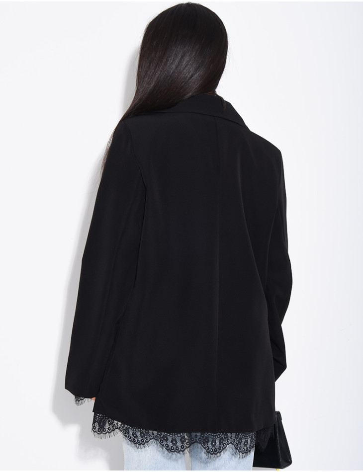 Blazer à bordures dentelle