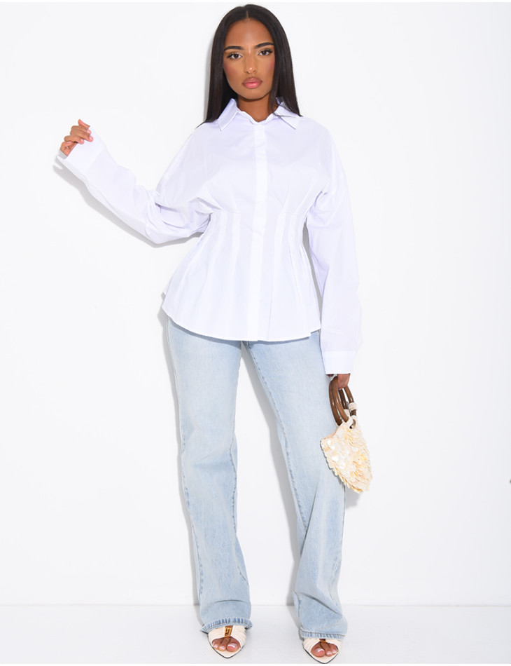 Chemise unie cintrée à la taille