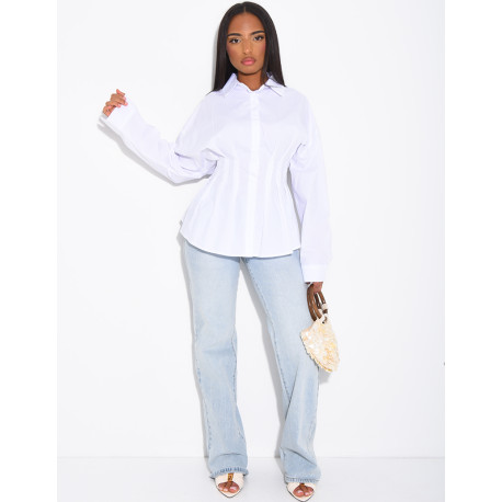 Chemise unie cintrée à la taille