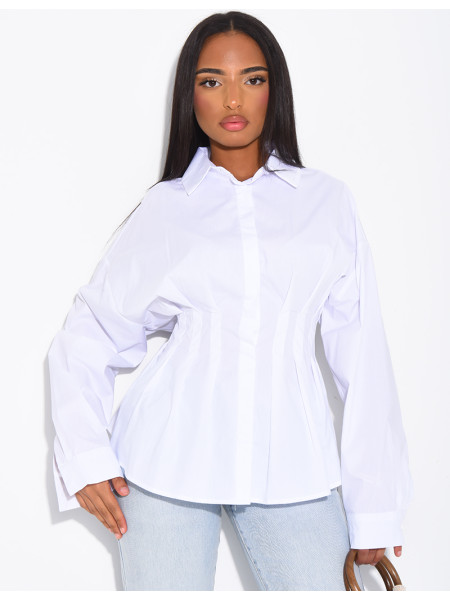 Chemise unie cintrée à la taille