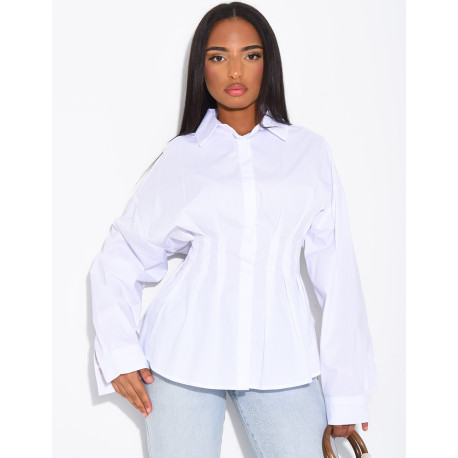 Chemise unie cintrée à la taille