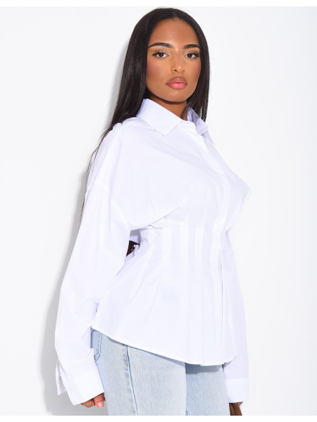 Chemise unie cintrée à la taille