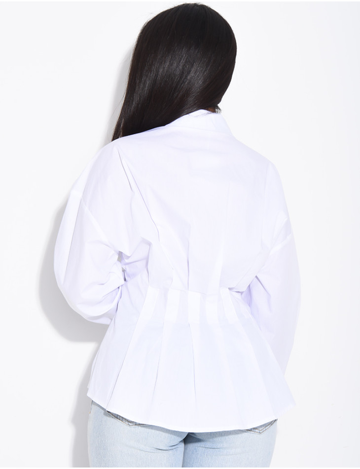 Chemise unie cintrée à la taille