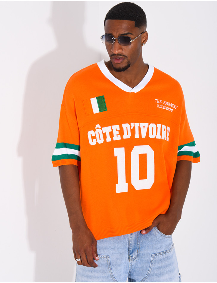 T-shirt côtelé "Côte d'Ivoire"