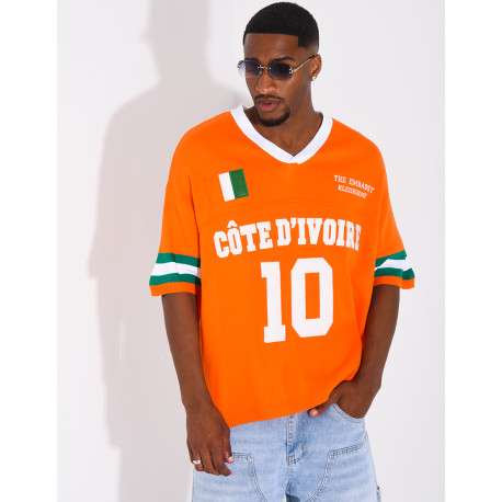 T-shirt côtelé "Côte d'Ivoire"