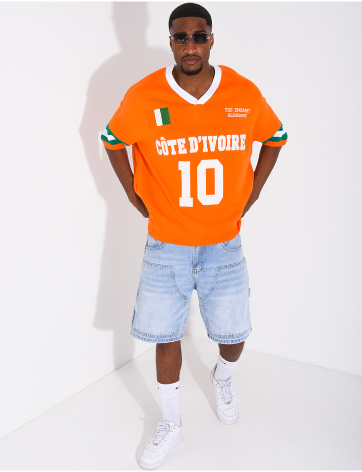 T-shirt côtelé "Côte d'Ivoire"