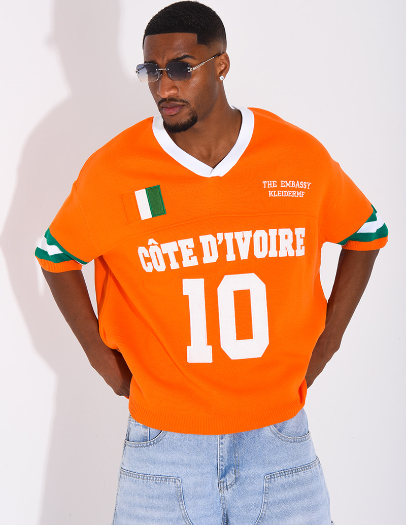 T-shirt côtelé "Côte d'Ivoire"