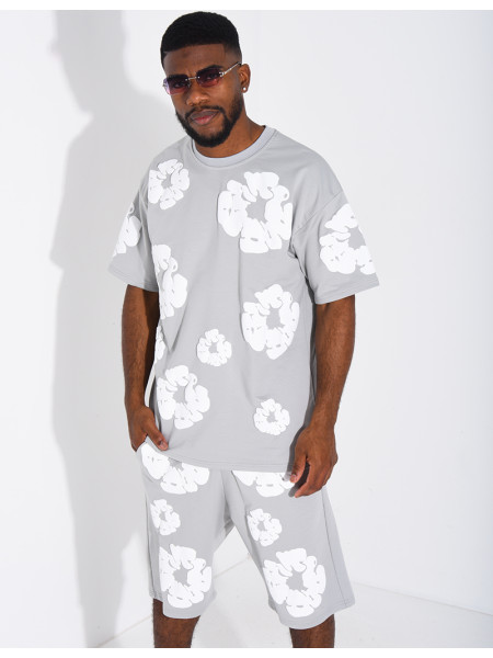 Ensemble short et t-shirt à fleurs