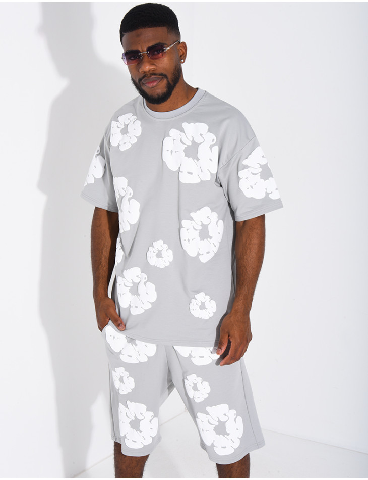 Ensemble short et t-shirt à fleurs