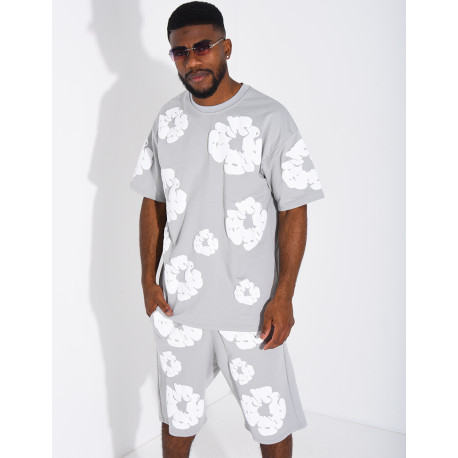 Ensemble short et t-shirt à fleurs