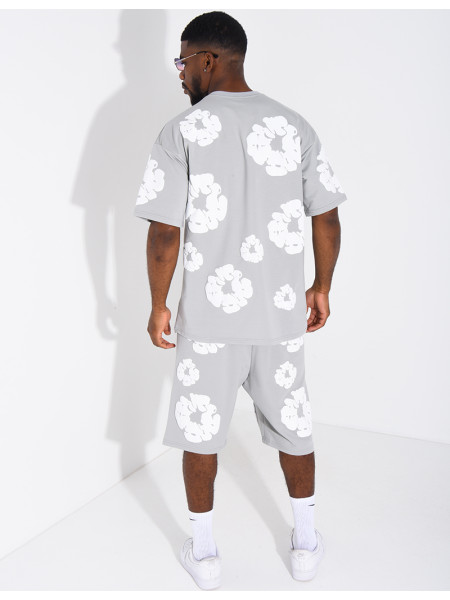Ensemble short et t-shirt à fleurs