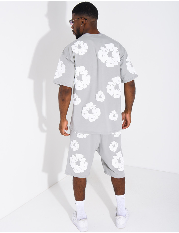 Ensemble short et t-shirt à fleurs