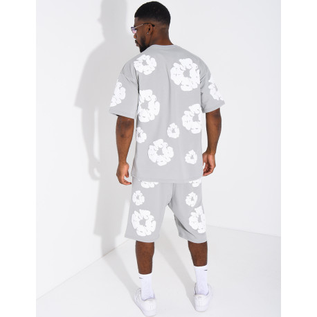Ensemble short et t-shirt à fleurs