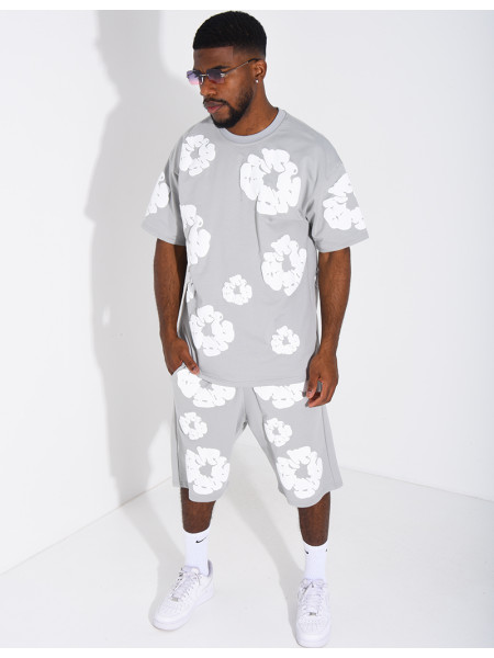 Ensemble short et t-shirt à fleurs