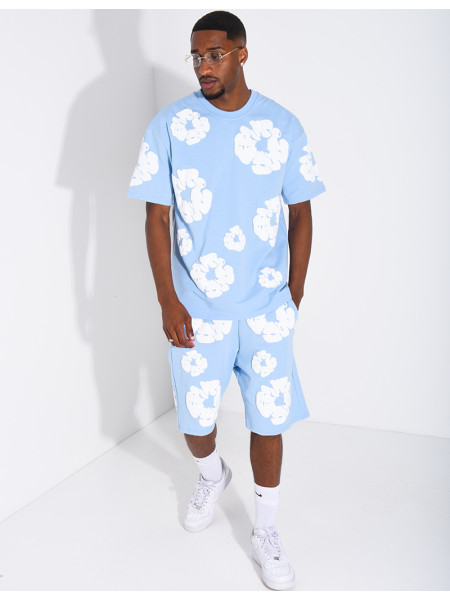 Ensemble short et t-shirt à fleurs