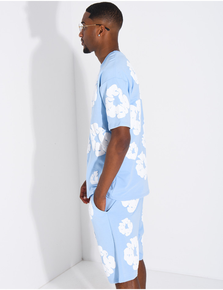 Ensemble short et t-shirt à fleurs