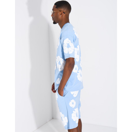 Ensemble short et t-shirt à fleurs