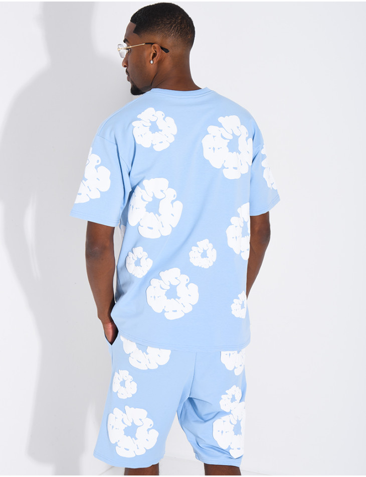Ensemble short et t-shirt à fleurs