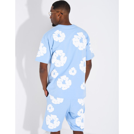 Ensemble short et t-shirt à fleurs