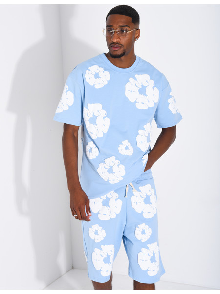 Ensemble short et t-shirt à fleurs