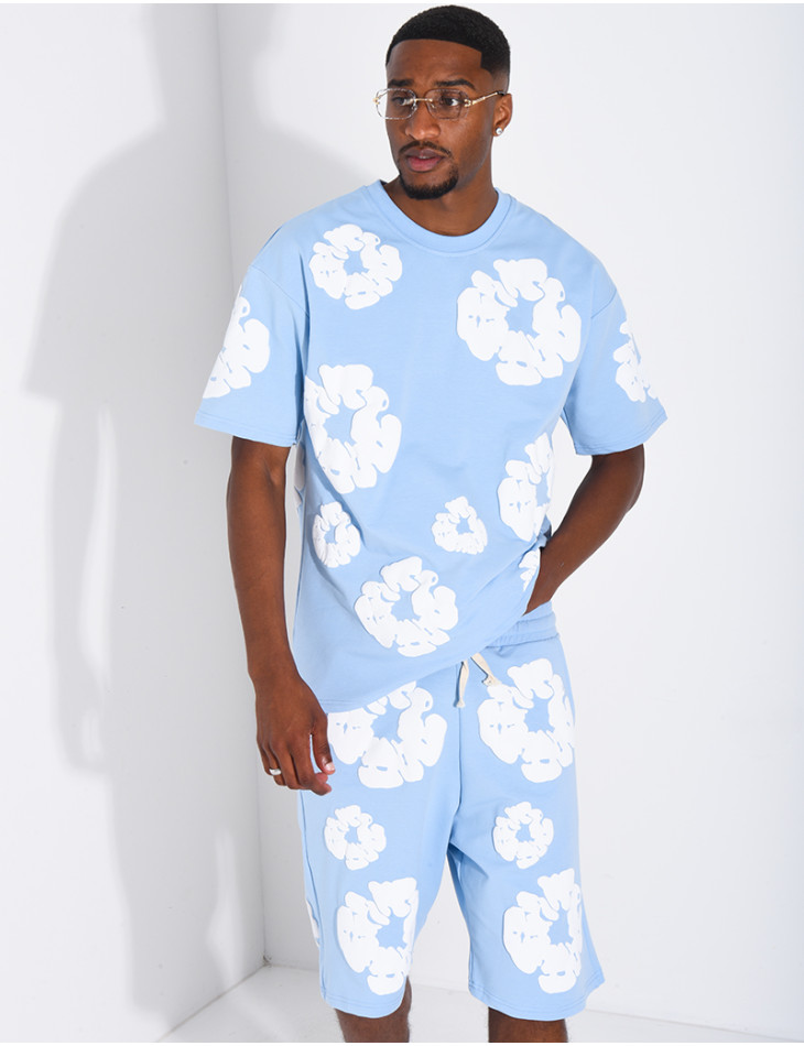 Ensemble short et t-shirt à fleurs