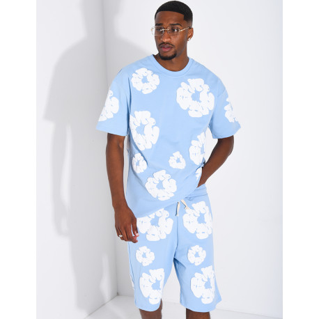 Ensemble short et t-shirt à fleurs