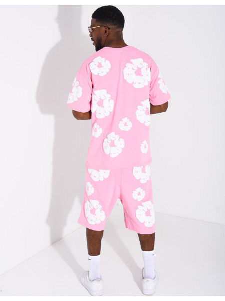 Ensemble short et t-shirt à fleurs