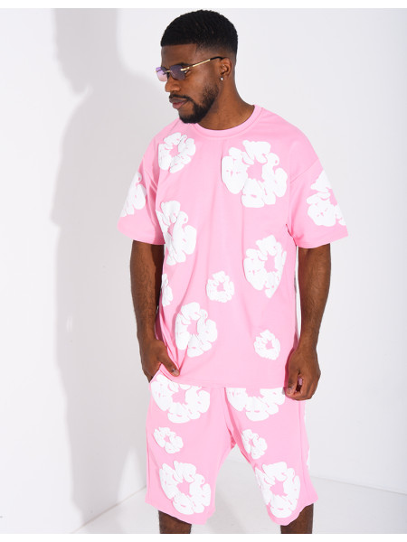 Ensemble short et t-shirt à fleurs