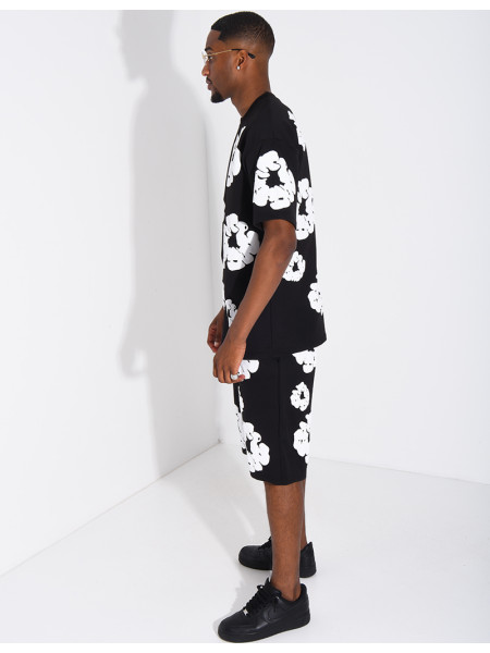 Ensemble short et t-shirt à fleurs