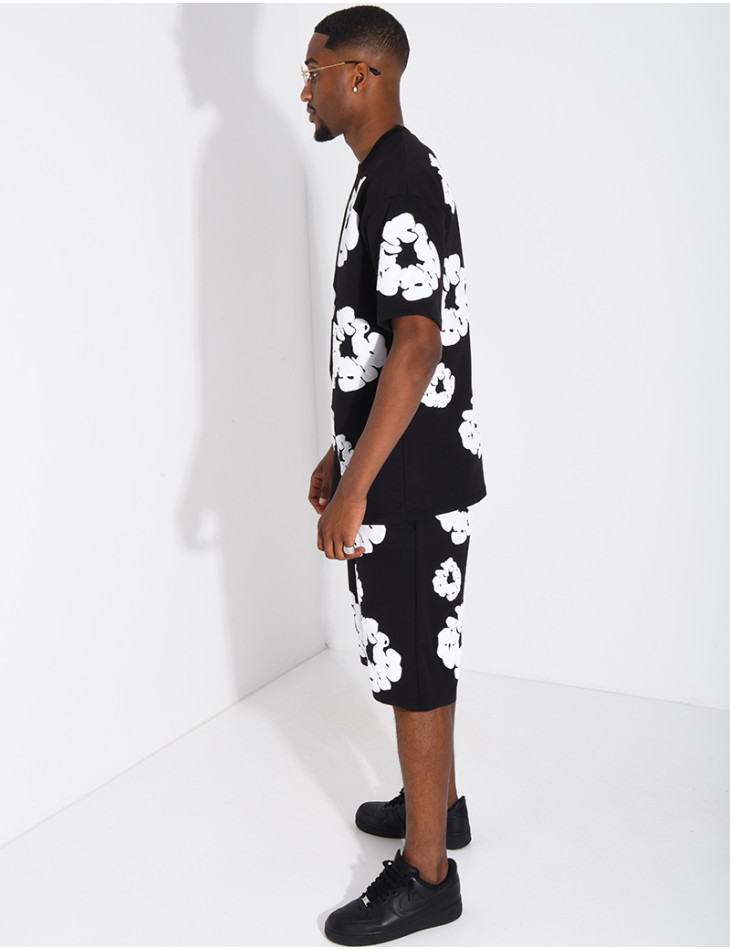 Ensemble short et t-shirt à fleurs