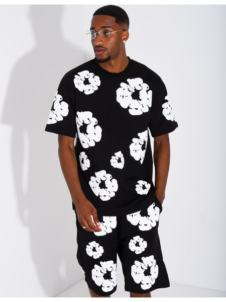 Ensemble short et t-shirt à fleurs