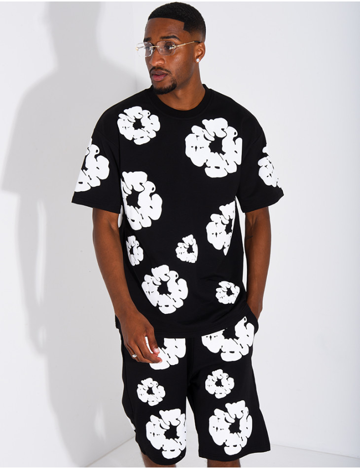 Ensemble short et t-shirt à fleurs