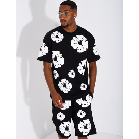 Ensemble short et t-shirt à fleurs